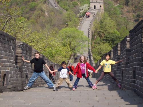 The kids on the Great Wall